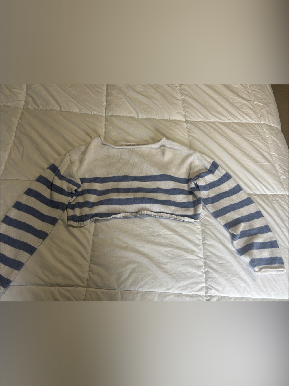 Garage striped crop knit sweater
